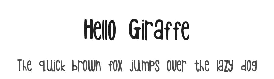 Hello Giraffe by Yicong Faith — Script Handwritten Font