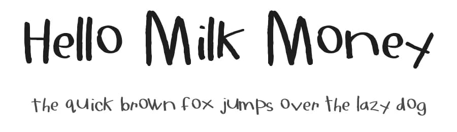Hello Milk Money by Jen Jones — Script Handwritten Font