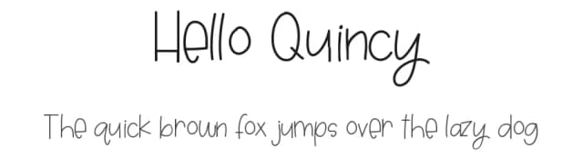 Hello Quincy by Jen Jones — Script Handwritten Font