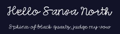 Hello Sansa North by Jen Jones — Script Handwritten Font — thumbnail 2