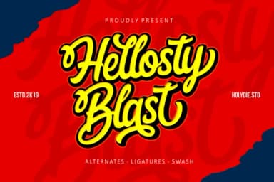Hellosty Blast Font by Holydie Studio — Script Handwritten Font — thumbnail 1