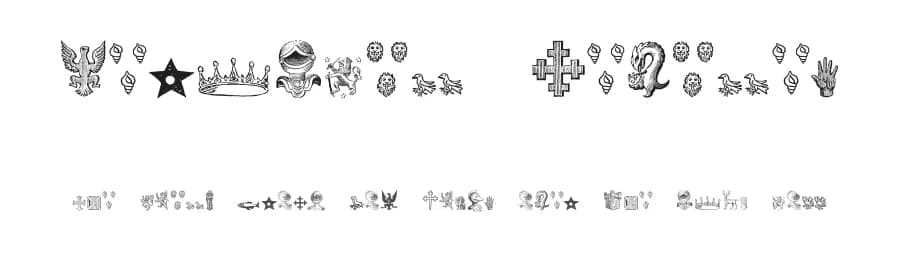 Heraldic Devices by Intellecta Design — Dingbats Font