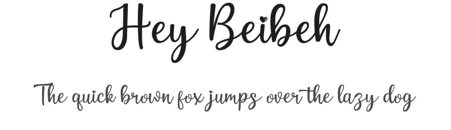 Hey Beibeh by Java Pep — Script Handwritten Font