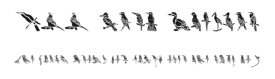 HFF Bird Stencil by Have Fun with Fonts — Dingbats Font