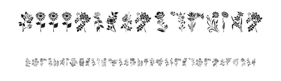 HFF Floral Stencil by Have Fun with Fonts — Dingbats Font