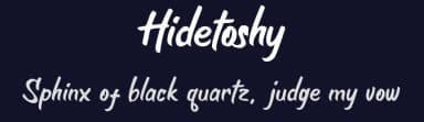 Hidetoshy by zamjump — Script Handwritten Font — thumbnail 2