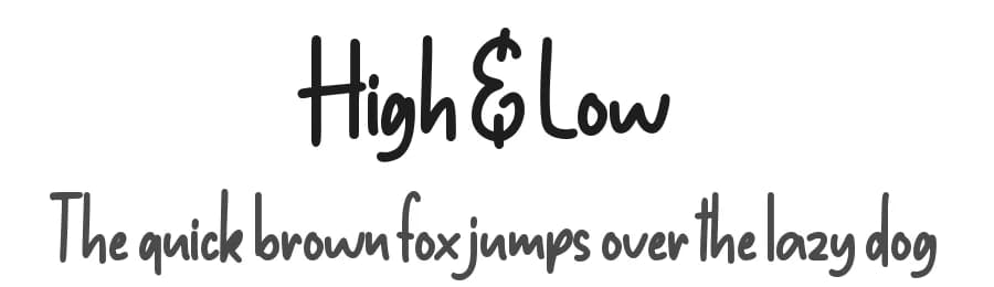 High & Low by Masa Aska Sanurumi — Script Handwritten Font
