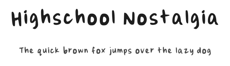 Highschool Nostalgia by fumie — Script Handwritten Font