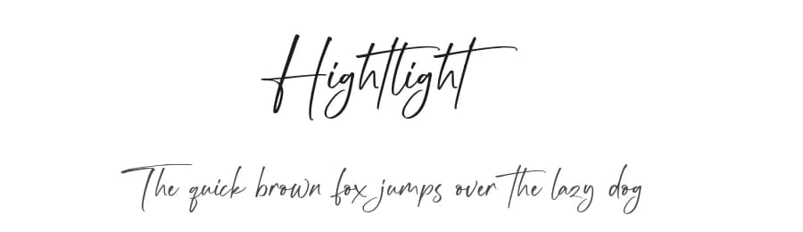 Hightlight by Hanzel Space — Script Handwritten Font