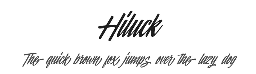 Hiluck by Kong Font — Script Handwritten Font