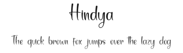 Hindya by Agustina Sri Suryanti — Script Handwritten Font