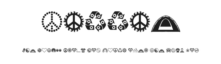 Hippie by Woodcutter — Dingbats Font