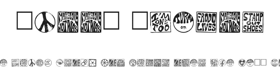 Hippy Stamps by Zook Copr. — Dingbats Font