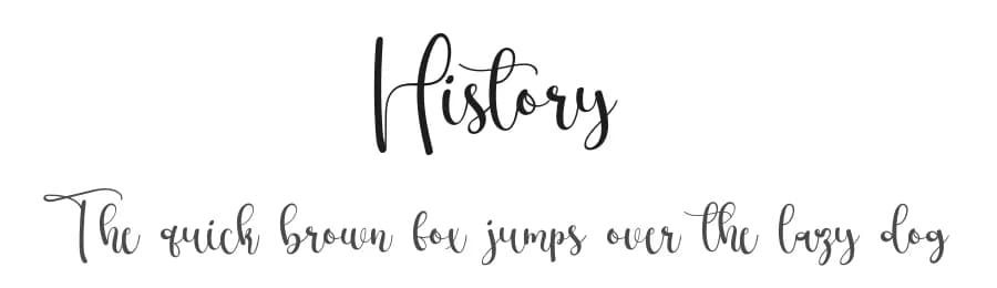 History by Fana Merah Jambu — Script Handwritten Font