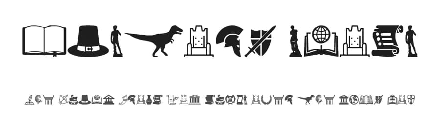 History Icons by Woodcutter — Dingbats Font