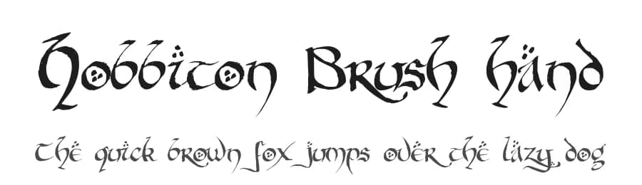 Hobbiton Brush hand by Nancy Lorenz — Dingbats Font