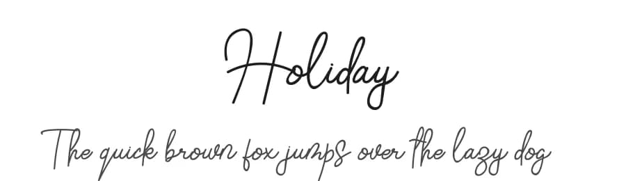 Holiday by Etik Fatimah — Script Handwritten Font