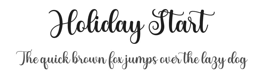 Holiday Start by Zikril lah — Script Handwritten Font