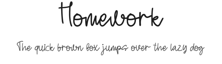 Homework by Al Ghul — Script Handwritten Font