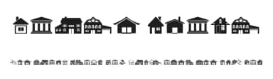 House Icons by Woodcutter — Dingbats Font — thumbnail 1