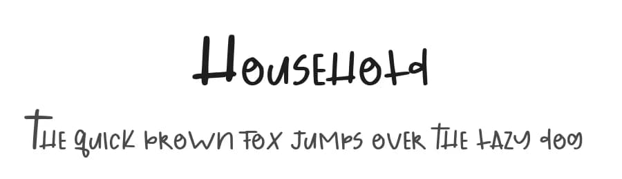 Household by Mariyana — Script Handwritten Font