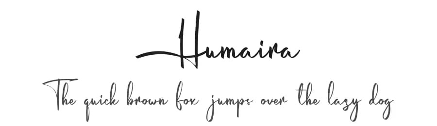 Humaira by semuthitam — Script Handwritten Font