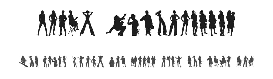 Human Silhouettes by Intellecta Design — Dingbats Font