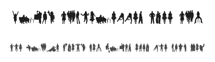 Human Silhouettes Free Six by Intellecta Design — Dingbats Font