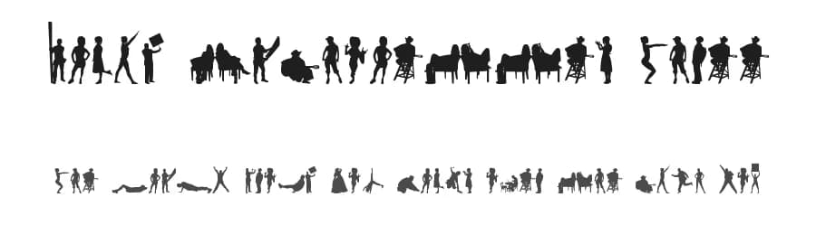 Human Silhouettes Three by Intellecta Design — Dingbats Font