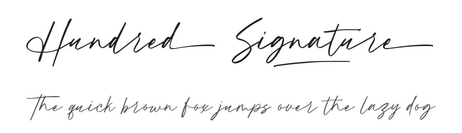 Hundred Signature by Fikryal studio — Script Handwritten Font