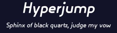 Hyperjump by Toufique Islam — Sans Serif Font — thumbnail 2