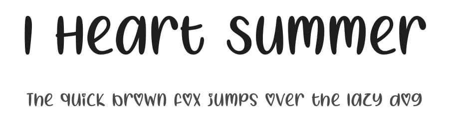 I Heart Summer by Misti's Fonts — Script Handwritten Font