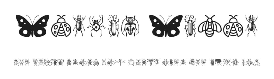 Insect Icons by Woodcutter — Dingbats Font
