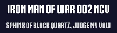 Iron Man Of War 002 NCV by Fontry — Sans Serif Font — thumbnail 2
