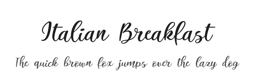 Italian Breakfast by RB Fonts — Script Handwritten Font