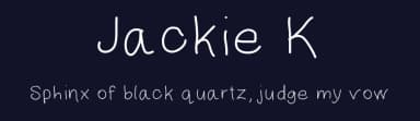 Jackie K by Jackie Barabash — Script Handwritten Font — thumbnail 2