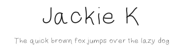 Jackie K by Jackie Barabash — Script Handwritten Font
