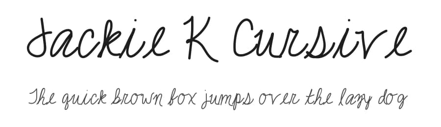 Jackie K Cursive by Jackie Barabash — Script Handwritten Font