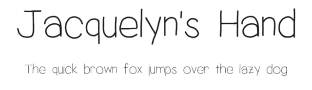 Jacquelyn's Hand by Jacquelyn Soh — Script Handwritten Font