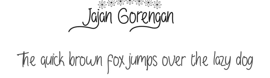 Jajan Gorengan by Calligraphy Fonts — Script Handwritten Font