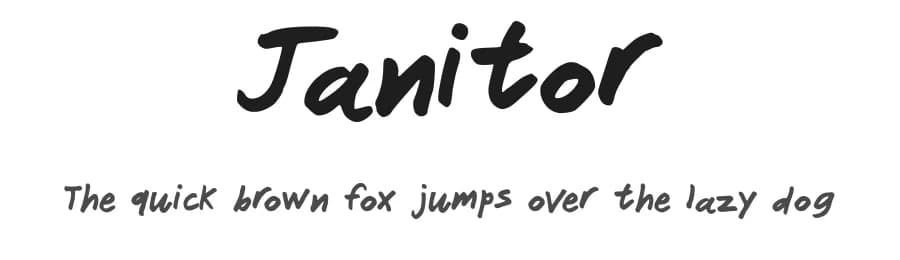 Janitor by JLH Fonts — Script Handwritten Font