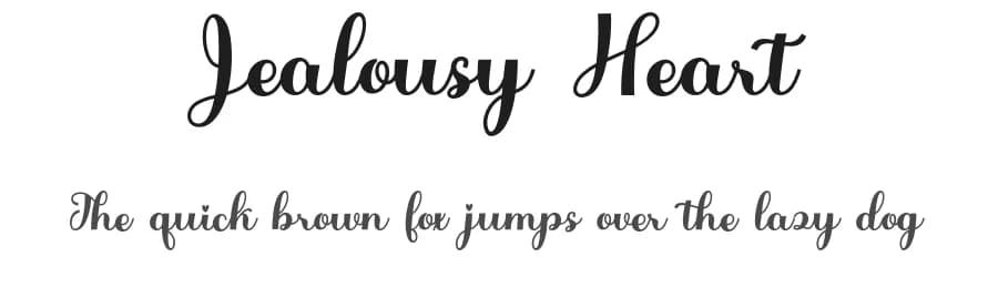 Jealousy Heart by Bosstype Studio — Script Handwritten Font