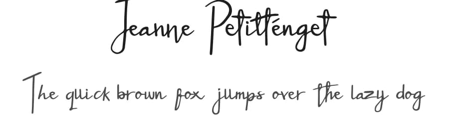 Jeanne Petitténget by Denny Sutanto — Script Handwritten Font