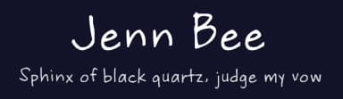 Jenn Bee by Jennifer Bahng — Script Handwritten Font — thumbnail 2