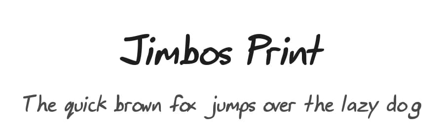 Jimbos Print by Xerographer Fonts — Script Handwritten Font