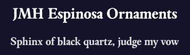 JMH Espinosa Ornaments by Jorge Morón — Dingbats Font — thumbnail 2