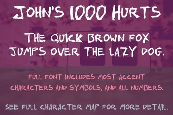 John's 1000 Hurts Font by Quick Brown Fox Fonts — Script Handwritten Font