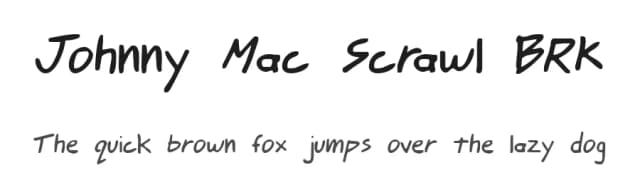 Johnny Mac Scrawl BRK by Ænigma — Script Handwritten Font