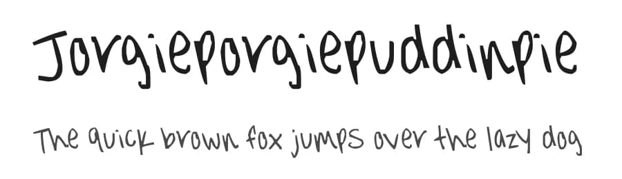 Jorgieporgiepuddinpie by FontPanda — Script Handwritten Font