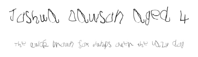 Joshua Dawson aged 4 by KiddieFonts — Script Handwritten Font